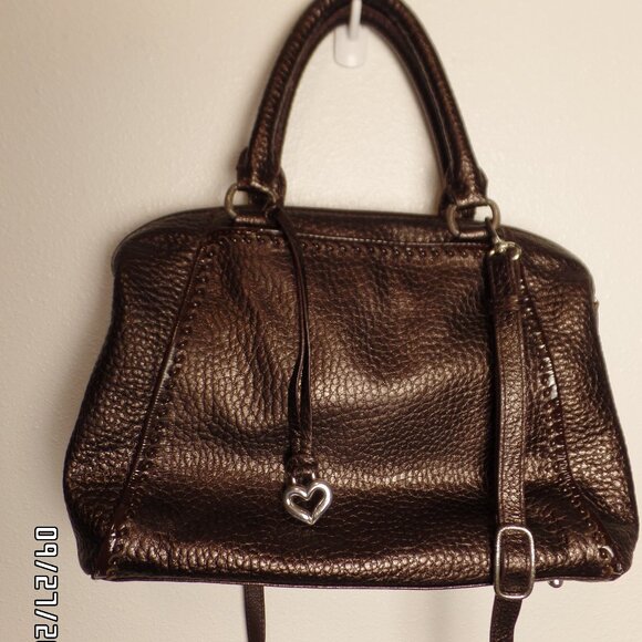 Brighton Pebbled Shiny Leather Crossbody/Handbag - Picture 1 of 16